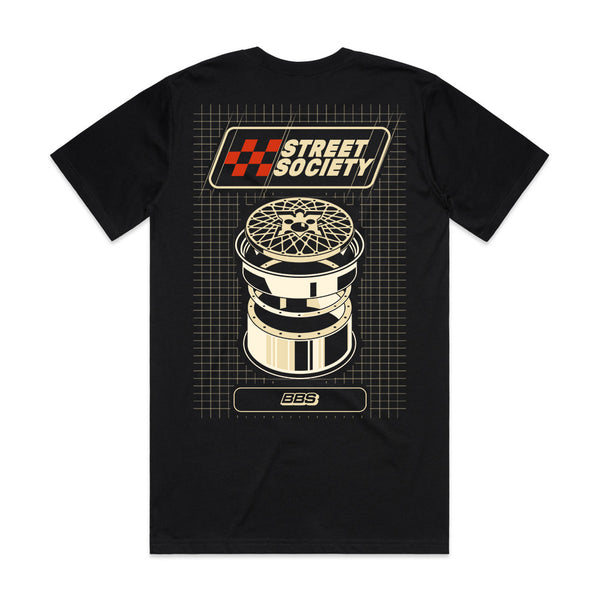 Street Society x BBS T-Shirt "Retro Racing" schwarz