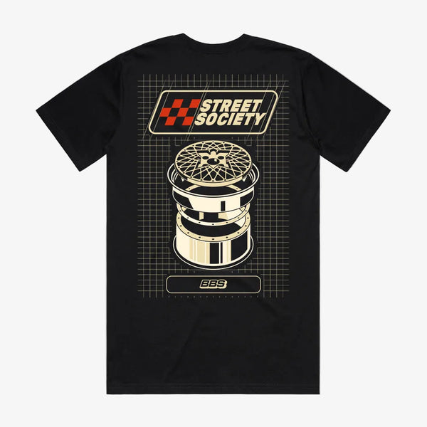 Street Society x BBS T-Shirt "Retro Racing" schwarz - Street Society Store