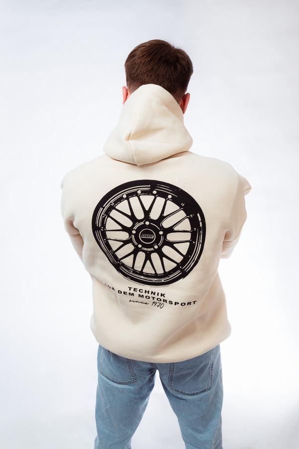 Street Society "BBS Rims" Oversized Hoodie cream