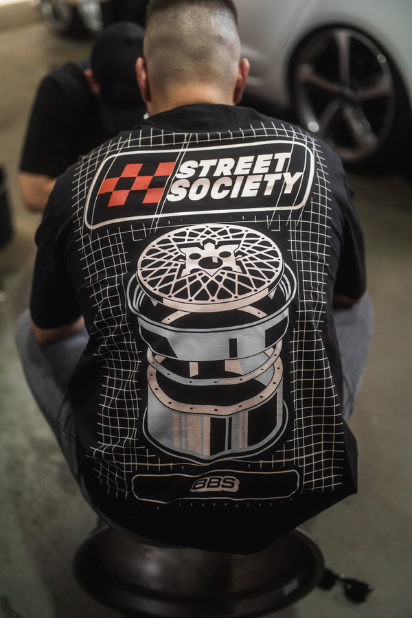 Street Society x BBS T-Shirt "Retro Racing" schwarz
