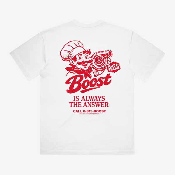 Street Society "Boost is the Answer" Oversized T-Shirt weiß
